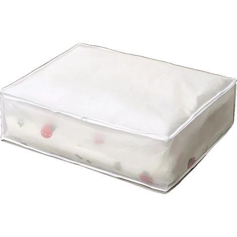 Bolsa de almacenamiento para debajo de la cama, impermeable, de gran capacidad, paquete de 2, blanca XL (1/2)