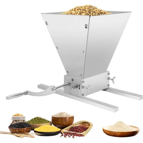 Moulin à grains 4L – Broyeur à malt en acier inoxydable – Rouleaux réglables pour écrasement uniforme (1/5)