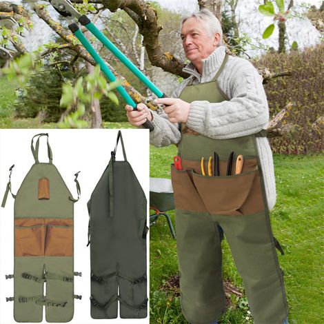 Tablier long de jardinage multi-poches, pratique pour ranger vos outils et équipements extérieurs. (1/4)
