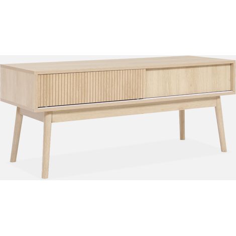 Mueble TV escandinavo efecto madera, 115cm (1/5)