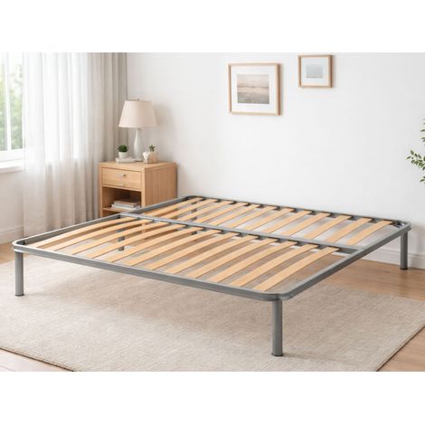Talamo Italia Somier cuadrado y medio Ambrosia, Base ortopédica de contrachapado de abedul de 13 lamas, 100% Made in Italy, 120x200h34 cm, con embalaje reforzado (1/3)