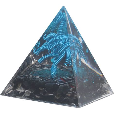 Pyramide d'orgone : Génération d'énergie, paix et guérison exquises. Pierres précieuses énergisées. Pyramides pour la maison, le bureau ou la chambre. (1/5)