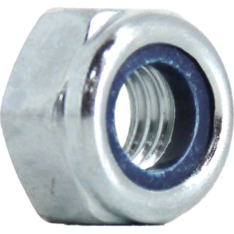 Écrou Nylstop hexagonal ULTIMA M22 DIN 985 zingué blanc classe 8 - boîte de 25 (1/2)