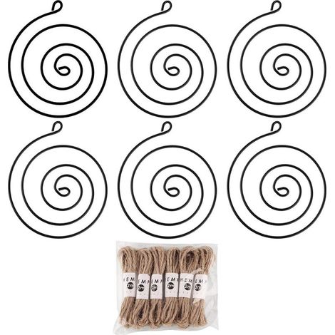 Support suspendu pour plantes aériennes, 6 pièces en métal avec corde naturelle, réglable (1/4)