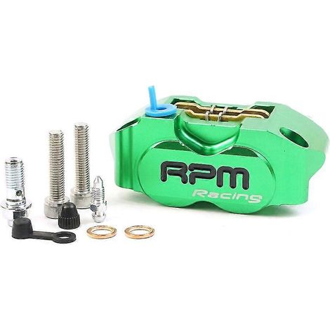 Étrier de frein à disque de moto Rpm Caliper, entraxe de 82 mm, universel, compatible avec disques flottants de 200 et 220 mm, avec support adaptateur – vert (1/5)