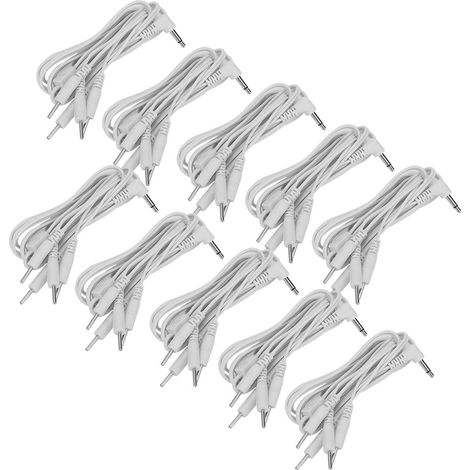 10 câbles de connexion pour électrodes à broches de 3,5 mm CC pour appareil TENS de physiothérapie 4 en 1 (1/5)