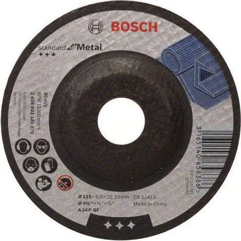 Bosch Professional Mola da Sbavo Standard for Metal Centro Depresso (per Metallo, Ø 125 x 6 mm, Accessori Smeriglatrici Angolari)