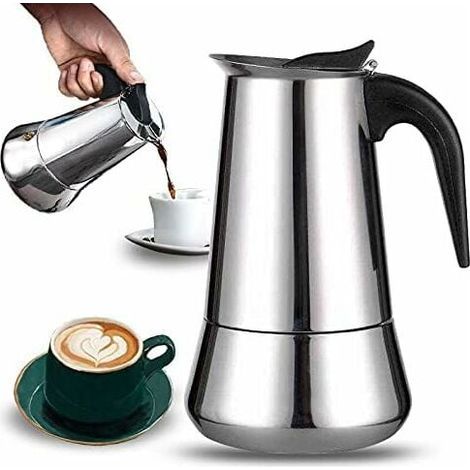 Cafetière Italienne 12 Tasses Acier Inoxydable Compatible Tous Feux Incl Induction (1/4)