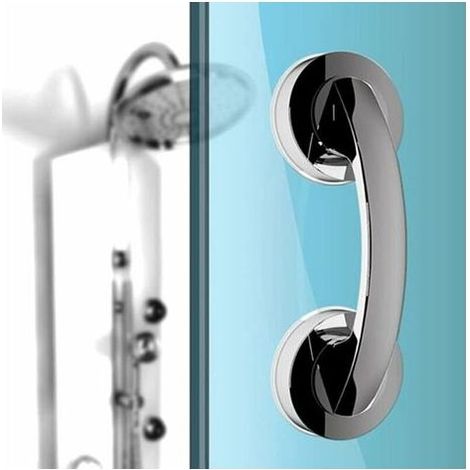 grandes poignées de porte et de fenêtre en verre. portes coulissantes de salle de bain. armoires. poignées sans trou. poignées de réfrigérateur. barres d'appui de douche (argent) (1/5)