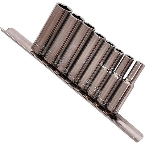 DEEP SOCKET SET 9PC 1/4"" DRIVE METRIC LONG REACH 5.5-12MM WARRANTY I6400