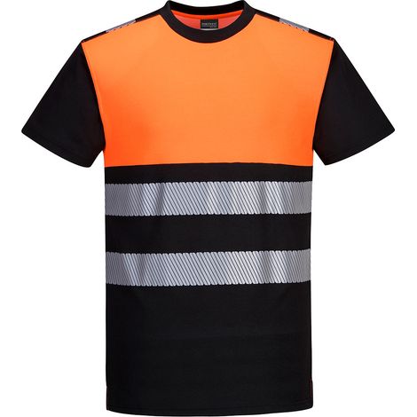 Camiseta Pw3 Alta Visibilidad Clase 1 - Talla 5xl - Negro/naranja - Portwest