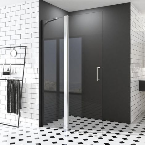 Duschwand Walk-In 120x185 cm Walk in Dusche Duschwand Pendeltüren Dusche Duschtrennwand 6mm ESG-Sicherheitsglas Nano Beschichtung (1/4)