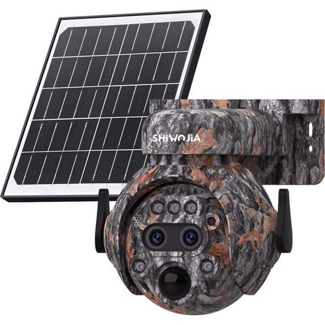 4G Solar Camouflage Outdoor Surveillance Camera with 12X Digital Zoom, 355° Horizontal and 90° Vertical Rotation, IP66 Waterproof ABS Housing, 20m Infrared Night Vision, AI Color, Alert & Compensation (1/4)
