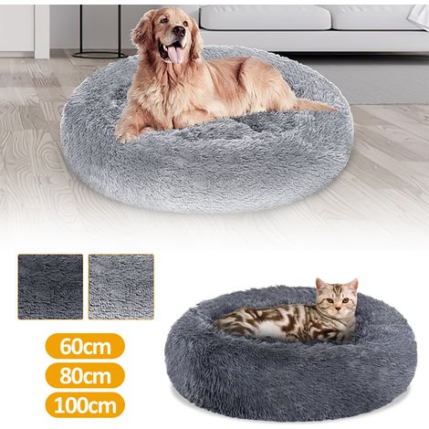 Randaco Hundebett Schlafplatz Katzenbett Dunkelgrau 100cm Haustierbett Haustierbett Flauschige (1/5)