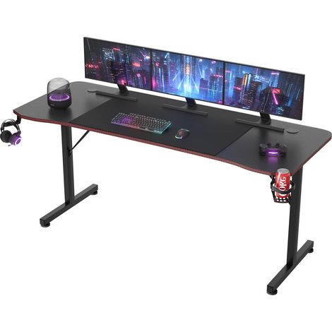 Bureau Gaming 180x60cm, Porte-Gobelet (1/5)