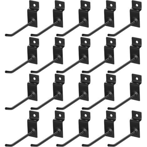 20 Pcs Crochet pour Panneau Perforé Mural, 10cm Crochets pour Panneaux Perforés, Crochet Panneau Perforé Porte Mural, Crochets Muraux pour Garages, Remises à Outils, Ateliers (1/5)