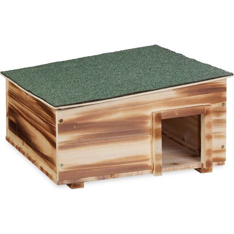 Casetta per ricci con pavimento e tetto rimovibile 60 x 40 x 30 cm in legno fiammato marrone 130013430