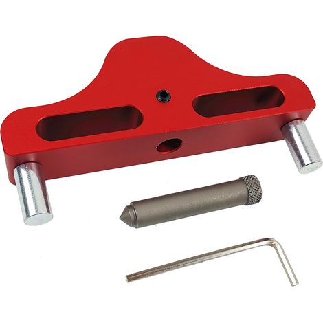 Outil de traçage central 95mm en alliage d'aluminium, gabarit de marquage pour bois, rouge, traceur de centre et équerre de précision (1/2)