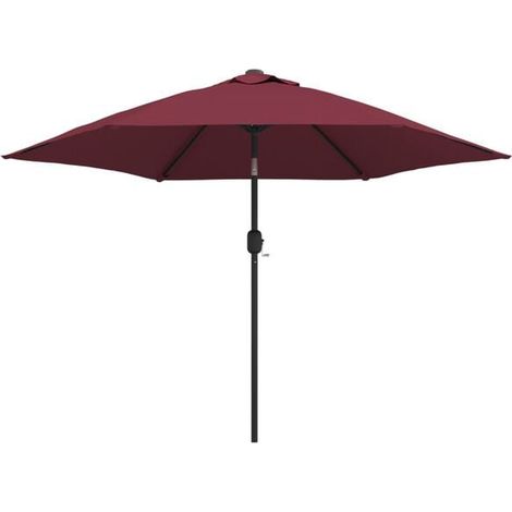 Parasol de jardin avec un mât en métal bordeaux de 300 cm (1/5)