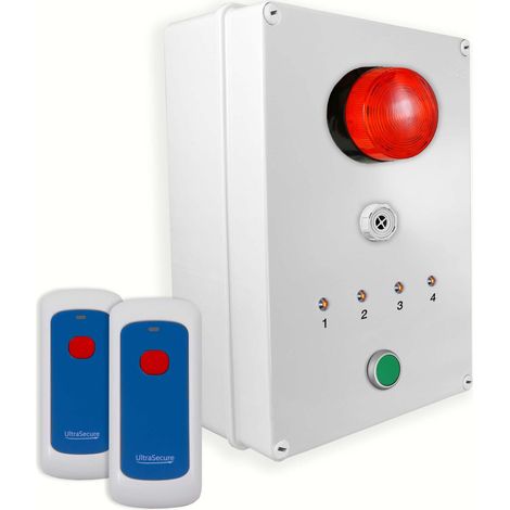 Système d'identification d'alerte sans-fil 900m - 2 boutons mobiles / Sirène / Flash / LEDs / Bouton d'arrêt (DA600+) (1/5)