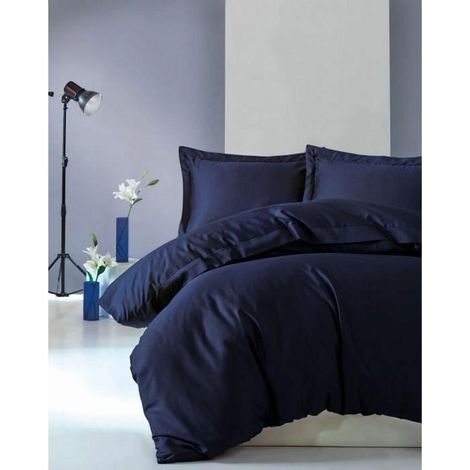 Menzzo Lovina Bettwäsche Set dunkelblau 240x220cm