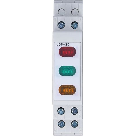 Indicateur lumineux sur Rail DIN, lampe LED rouge jaune vert pour contacteur de démarreur magnétique AC DC 230V