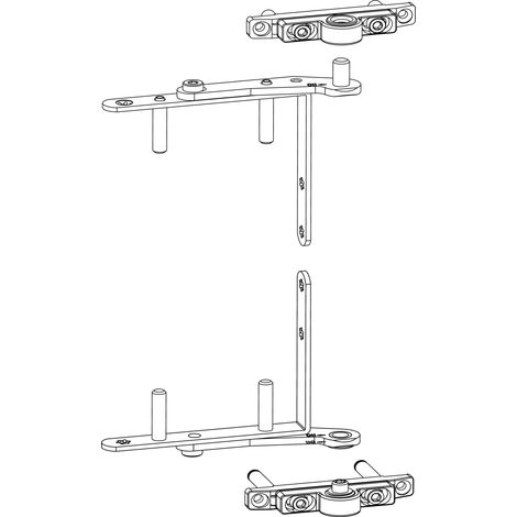 MACO Drehlager 3-flg. links, Holz, oben+unten, 80 kg, silber (10722)