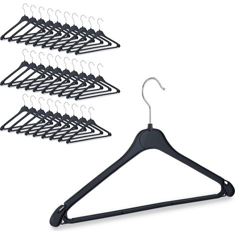 Cintres Set de 30 Cintre Pantalon Chemise Jupe Porte-Cravate Cintre Plastique Crochet Rotatif, Noir (1/5)