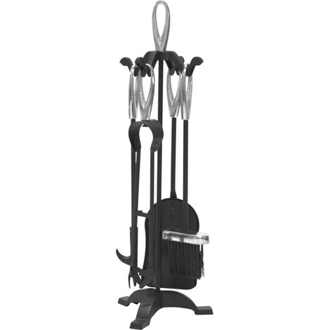 Set camino 5pz goccia cromo - ATTREZZO KIT - ACCESSORI CAMINETTO ACCIAIO PER PULIZIA (1/2)