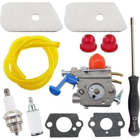 MCHNIC Carburateur pour Husqvarna 124L 125E 125C 125L 125LD 125R 125RJ 128C 128CD 128L 128LD 128LDX 128R 128RJ 128DJX tondeuse débroussailleuse remplace C1Q-W40A C1Q-W3 545081848 (1/4)