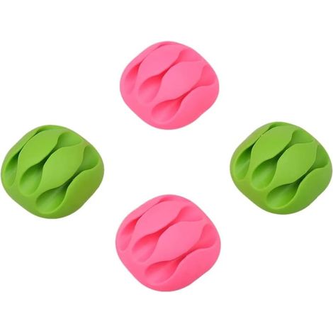 Lot de 4 supports de câble multifonction en silicone pour téléphone portable, écouteurs, chargeur, organiseur de câble (1/5)