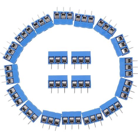 Bornier de Circuit Imprimé à 3 Broches en Acier Étamé Léger et Compact, eur à Bornes à Vis Facile à Assembler pour Connexions Électriques Fiables (1/5)