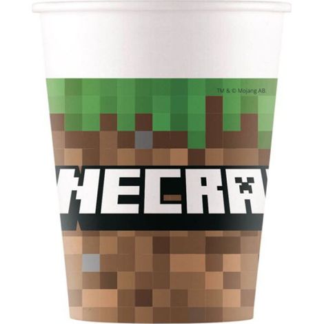 Gobelet En Papier - 200 ml - Thème Minecraft - Lot De 8
