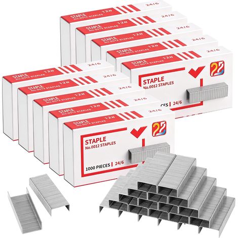 Confezione da 10.000 punti metallici 24/6 per cucitrici manuali ed elettriche. (1/5)