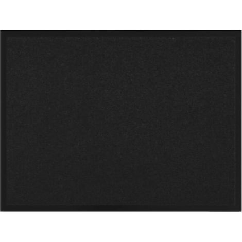 Paillasson noir, mesurant 60 x 40 x 1,2 cm, en tissu à motifs d'ours en peluche. (1/5)