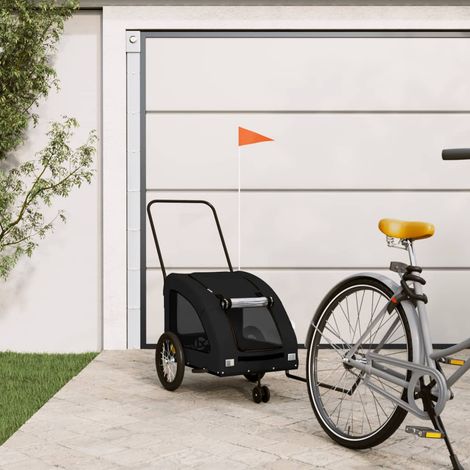 Pet Bike Trailer Black Oxford Fabric and Iron vidaXL