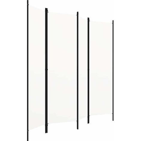Paravent Cloison de séparation 4 panneaux, Pour Jardin, Balcon, Terrasse Blanc crème 200x180 cm OIB9106E (1/5)
