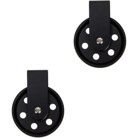 2 Pièces Accessoires D'éclairage Suspension Poulie Roue Appliques Murales Noires Lampe Murale Roue En Fer Roue Rétro Corbeaux Roues De Chariot Câble Extérieur Fer Forgé,5 cm (1/5)