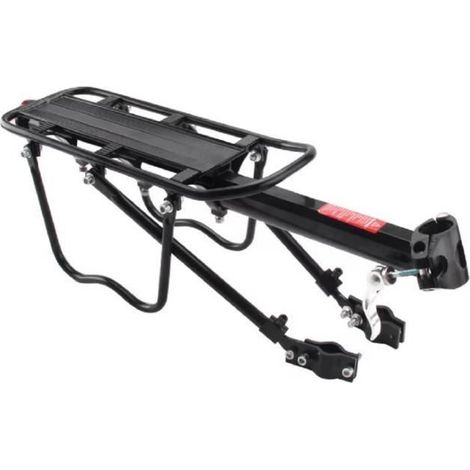 Porte-bagages vélo universel réglable - Charge maximale 50 kg - Alliage d'aluminium - Noir (1/4)