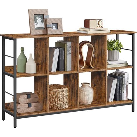 Mobiletto portaoggetti a 3 ripiani libreria in stile industriale 9 cubi per soggiorno ufficio corridoio cucina 33 x 132,6 x 80 cm marrone 120006401