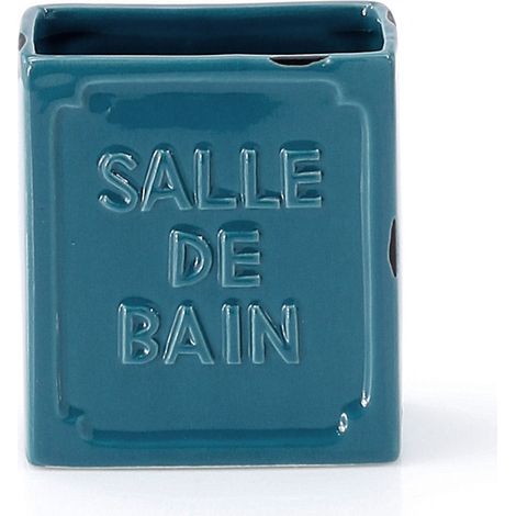 Portaspazzolini d'appoggio in ceramica VV98 Gedy serie VIVIENNE Blu (1/2)