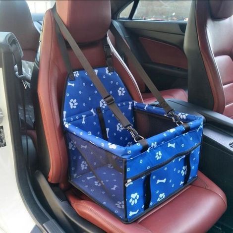 Sac Siège d\'appoint de voiture pour Chien Chat Sac De Protection de Transport Portable Housse de Siège Étanche Respirant - Bleu Foot