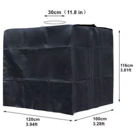 IBC-Eimerdeckel, 1000 l, wasserdicht und staubdicht, für den Außenbereich, schwarz, 120100116 (1/4)