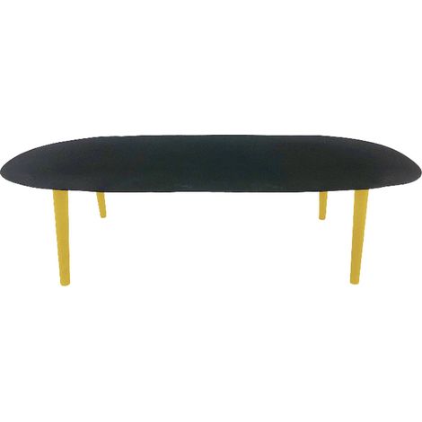 Table basse chic noire aux reflets dorés pour salon - Noir intense nuance dorée