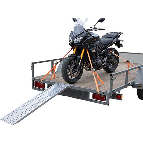 Motorradrampe 2m - Breite 200mm - Ladehöhe 529-593mm - bis 500kg Traglast pro Paar bei Achsenabstand 1250mm - als Einzelstück verkauft - M030B2/HLS/20U/MT