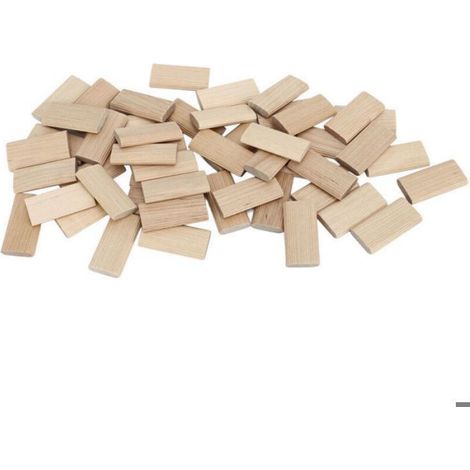 Tenon Domino, 50 Pièces Bouchon de Tenon Domino en Bois de Hêtre Artisanat Connecteur D'épissure de Meubles en Bois pour Matériaux (1/5)