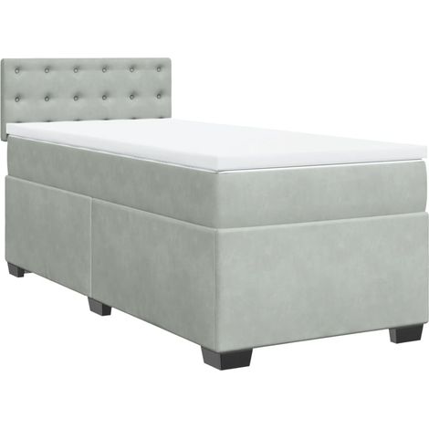 Maison Exclusive - Boxspringbett mit Matratze Hellgrau 90x190 cm
