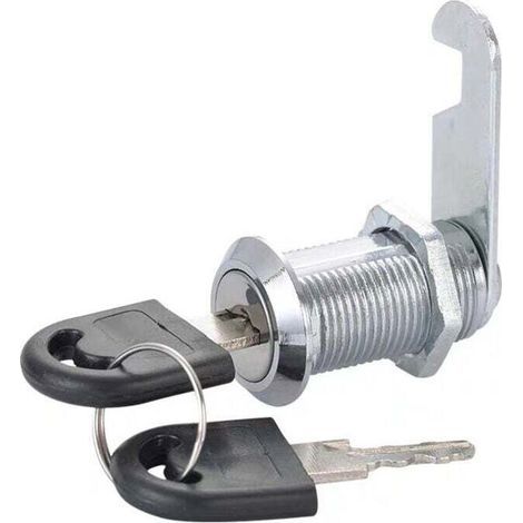 4pcs Serrure Batteuse a Came Barillet 25 mm Boite aux Lettres Tiroir Placard Serrure - Serrure à Came en Alliage de Zinc Argent (1/5)