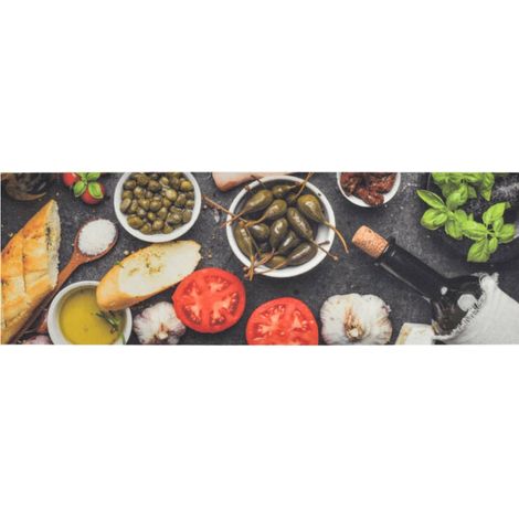 Maison Exclusive - Küchenteppich Waschbar Wein & Essen 60x180 cm