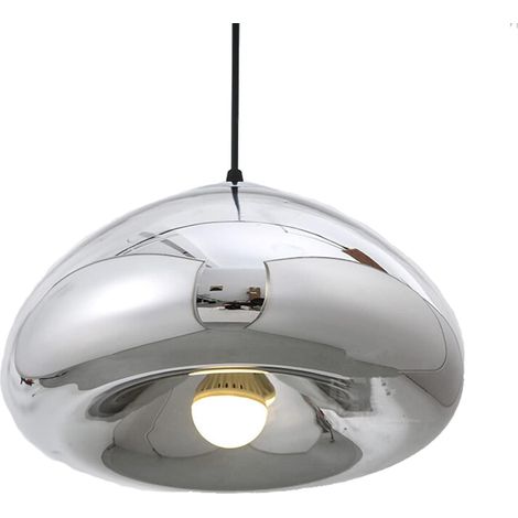 300mm Or Rose Suspension Luminaire en Verre Processus de Placage Hauteur Réglable Lampe Suspendue Moderne pour Cuisine (Argent) (1/5)